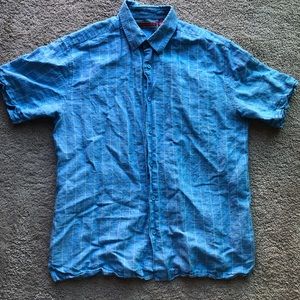 havanera button down shirt blue - men’s - size M